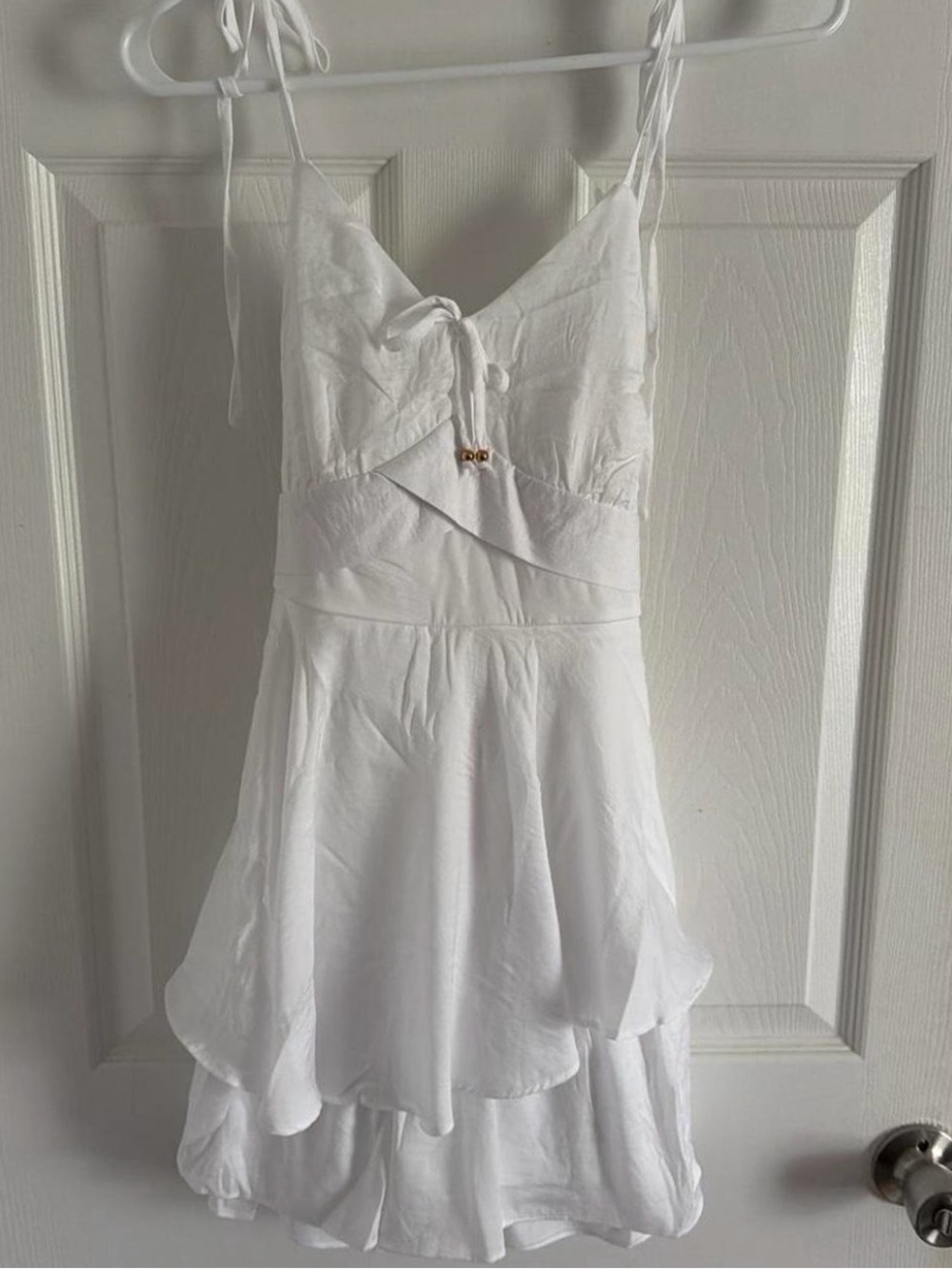 Francesca’s White Spaghetti Strap Sundress - Elegant Layered Summer Dress